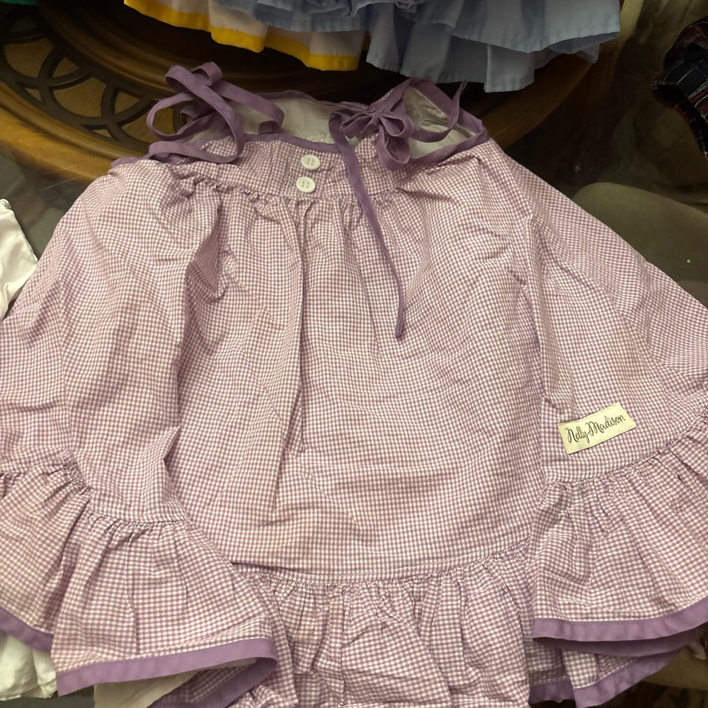 Madison Lavender Checkered Kids Dress